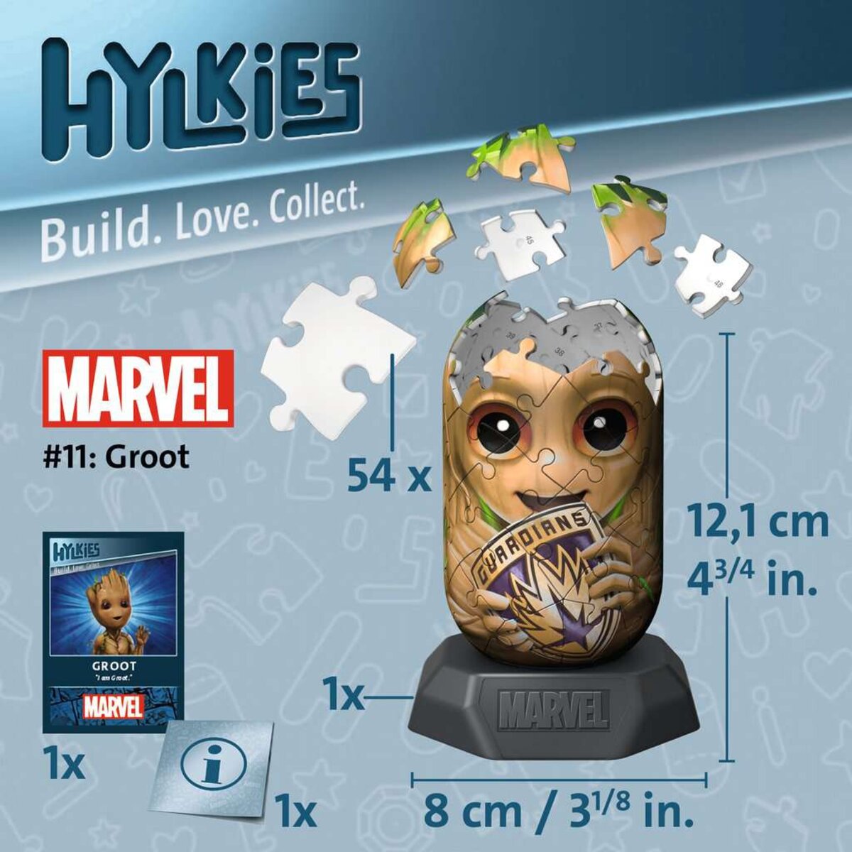 Ravensburger 3D Puzzle - Hylkies Marvel #11 Groot, 54 Teile