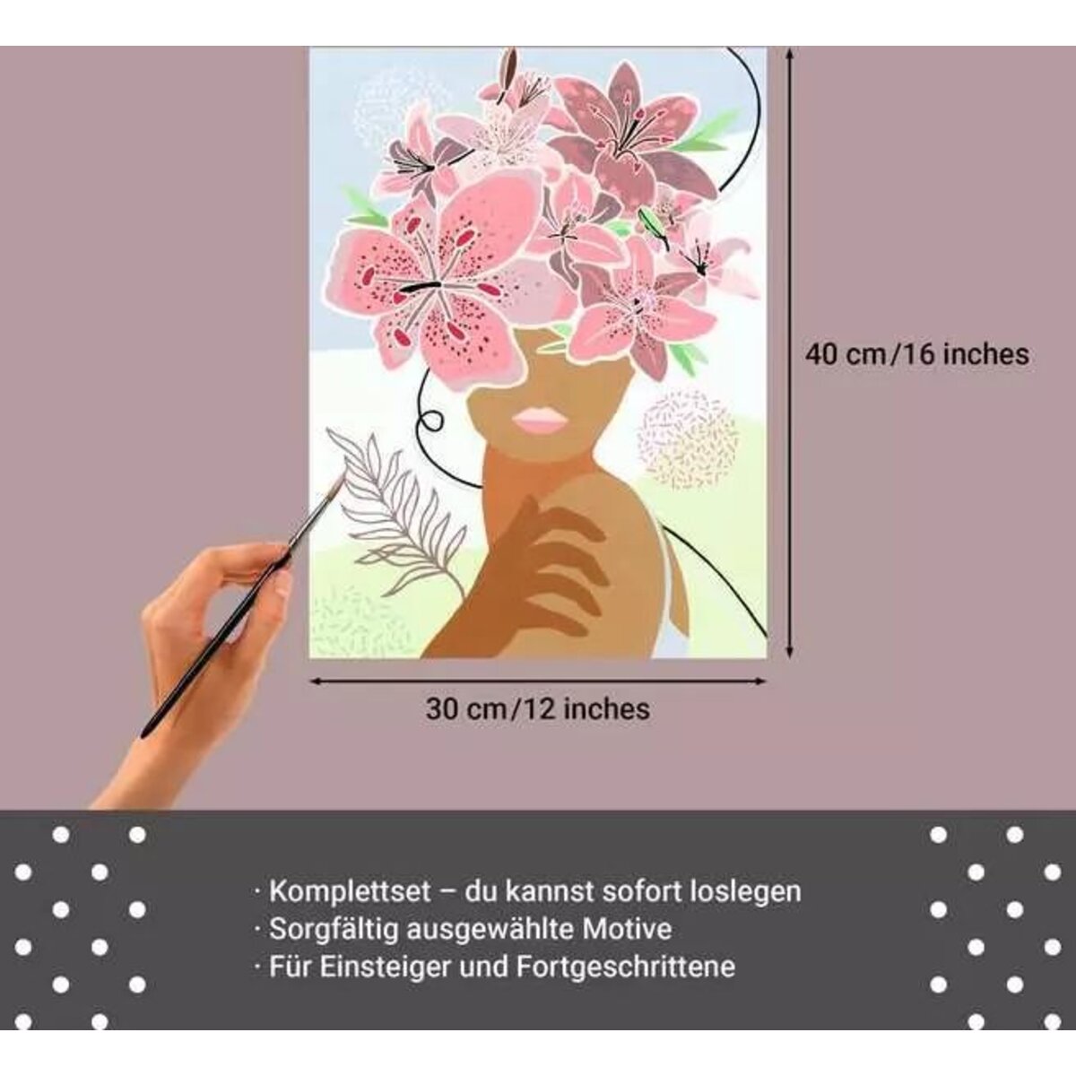 Ravensburger CreArt Malen nach Zahlen - Leinwand Flowers on my Mind / Gedankenblumen