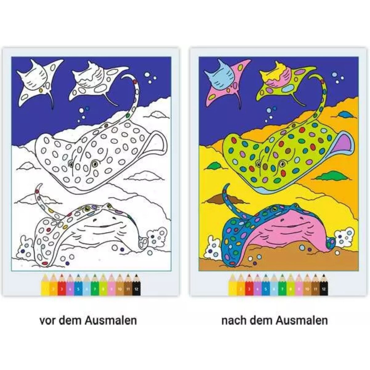 Ravensburger CreArt Malen nach Zahlen Im Meer Malbuch mit 24 Motiven