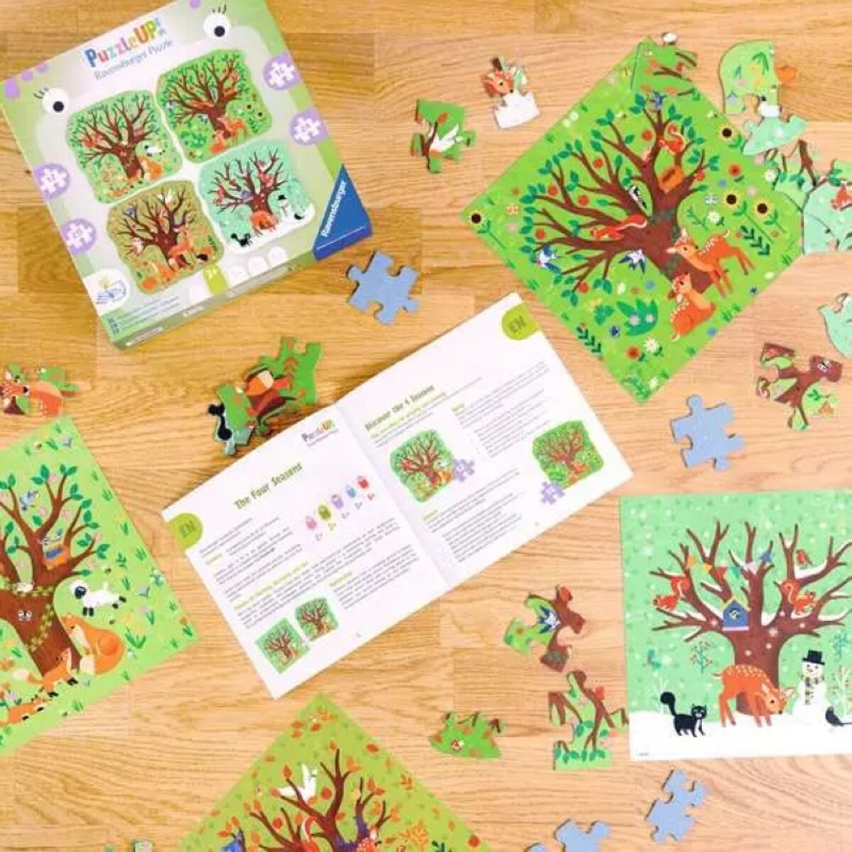 Ravensburger 4 Kinderpuzzle 12 + 16 + 20 + 24 Teile Vier Jahreszeiten 19 x 19 cm