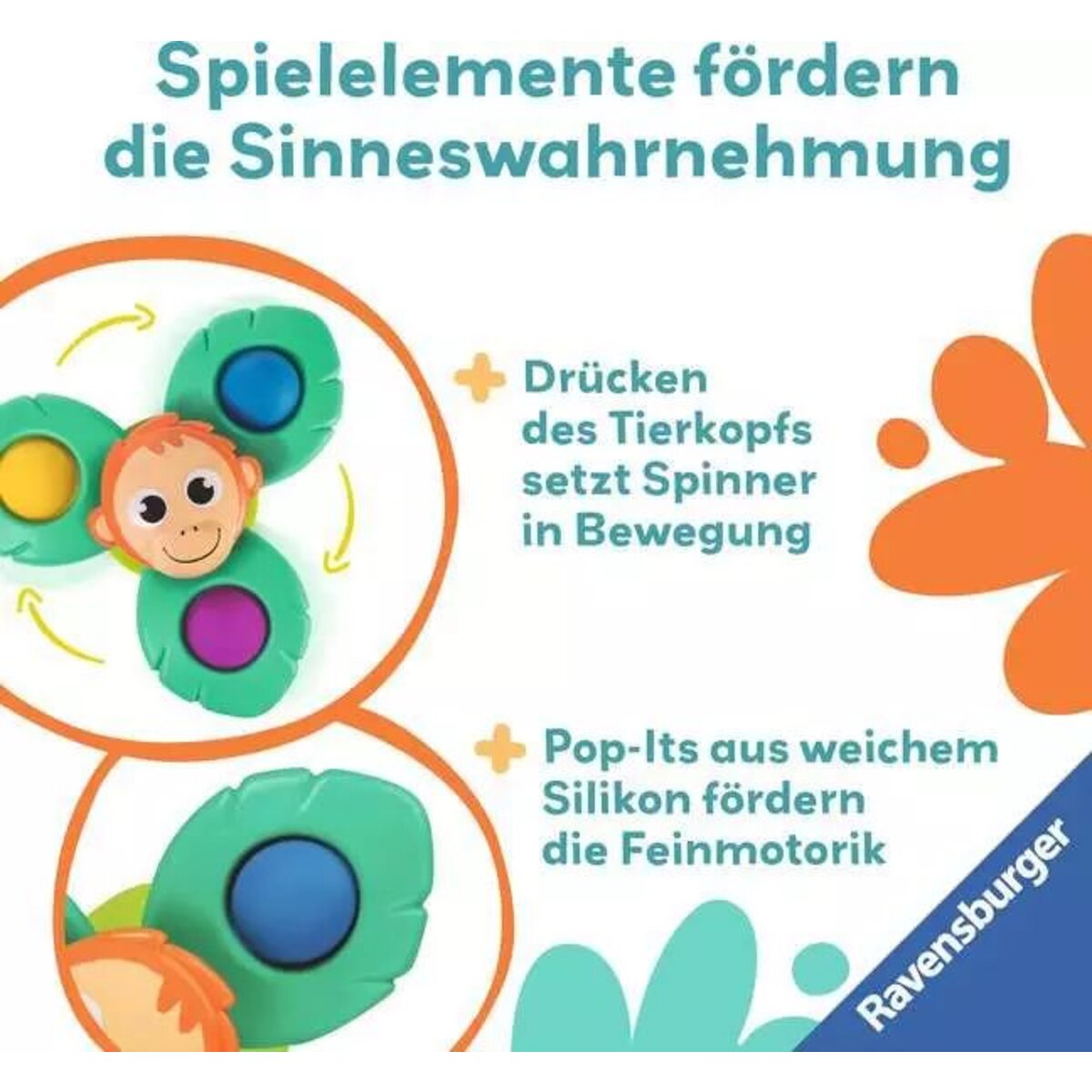 Ravensburger play+ Pop-it Spinner: Affe
