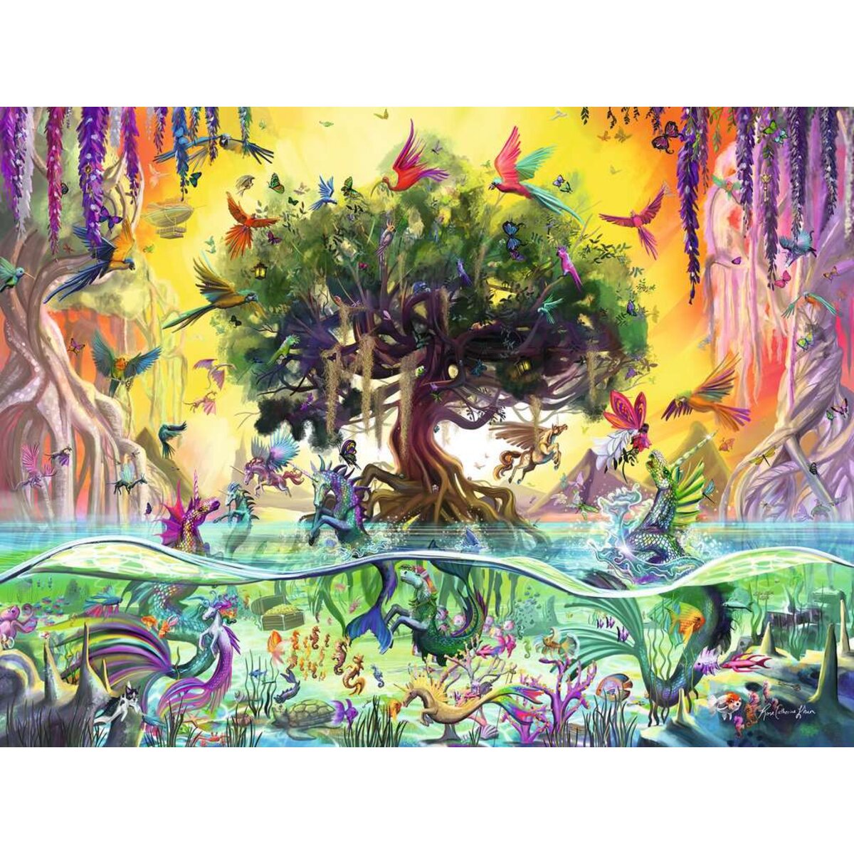 Ravensburger Puzzle - Das Einhorn aus dem See und seine Freunde, 1500 Teile