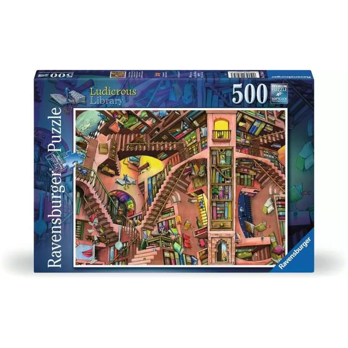 Ravensburger Puzzle - Die verrückte Bibliothek, 500 Teile