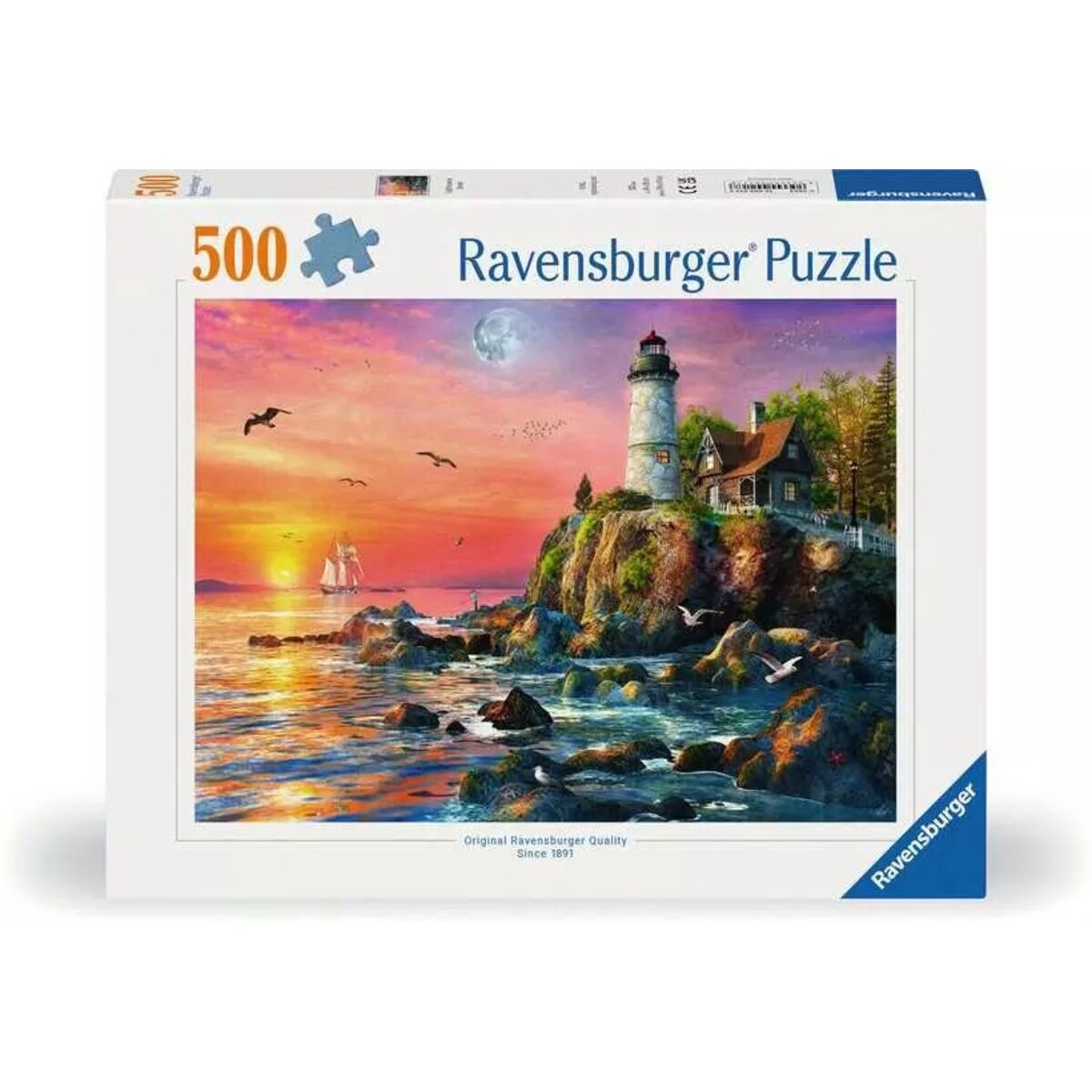 Ravensburger Puzzle - Leuchtturm am Abend, 500 Teile