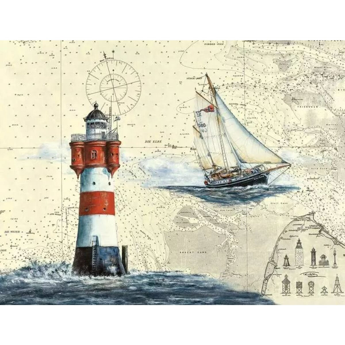 Ravensburger Puzzle - Romantischer Leuchtturm, 2000 Teile