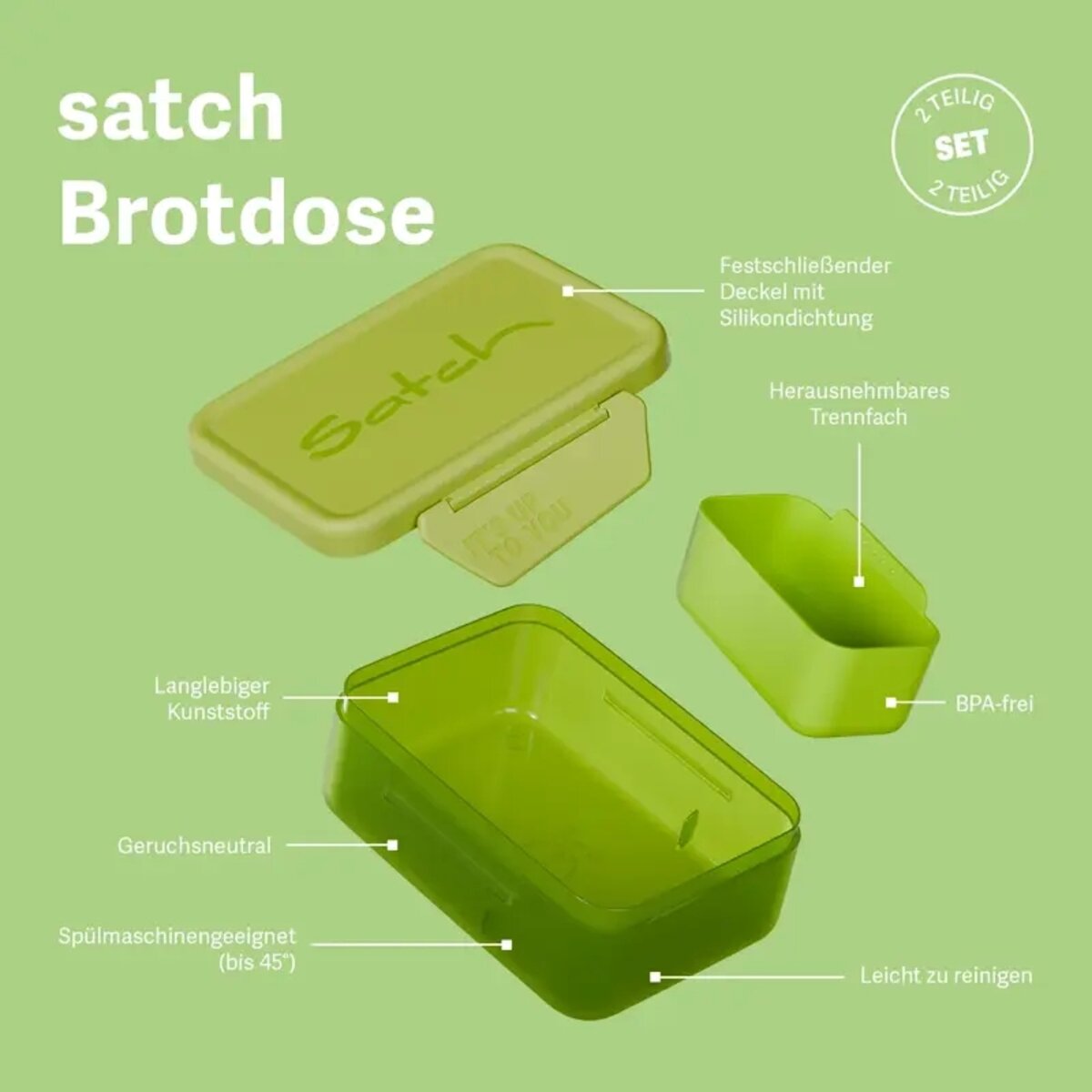 Satch Brotdosen Schwarz 14 x 17 x 6,5 cm besonders leicht und robust