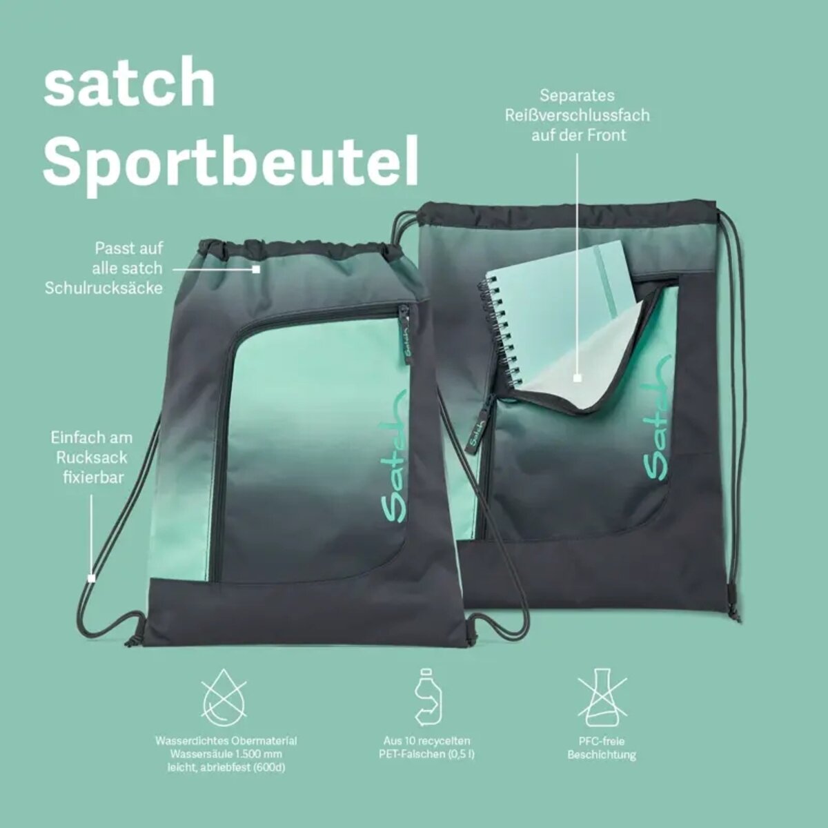 Satch Sportbeutel Seismic Pink 33 x 44 x 1 cm 12 Liter blau rosa