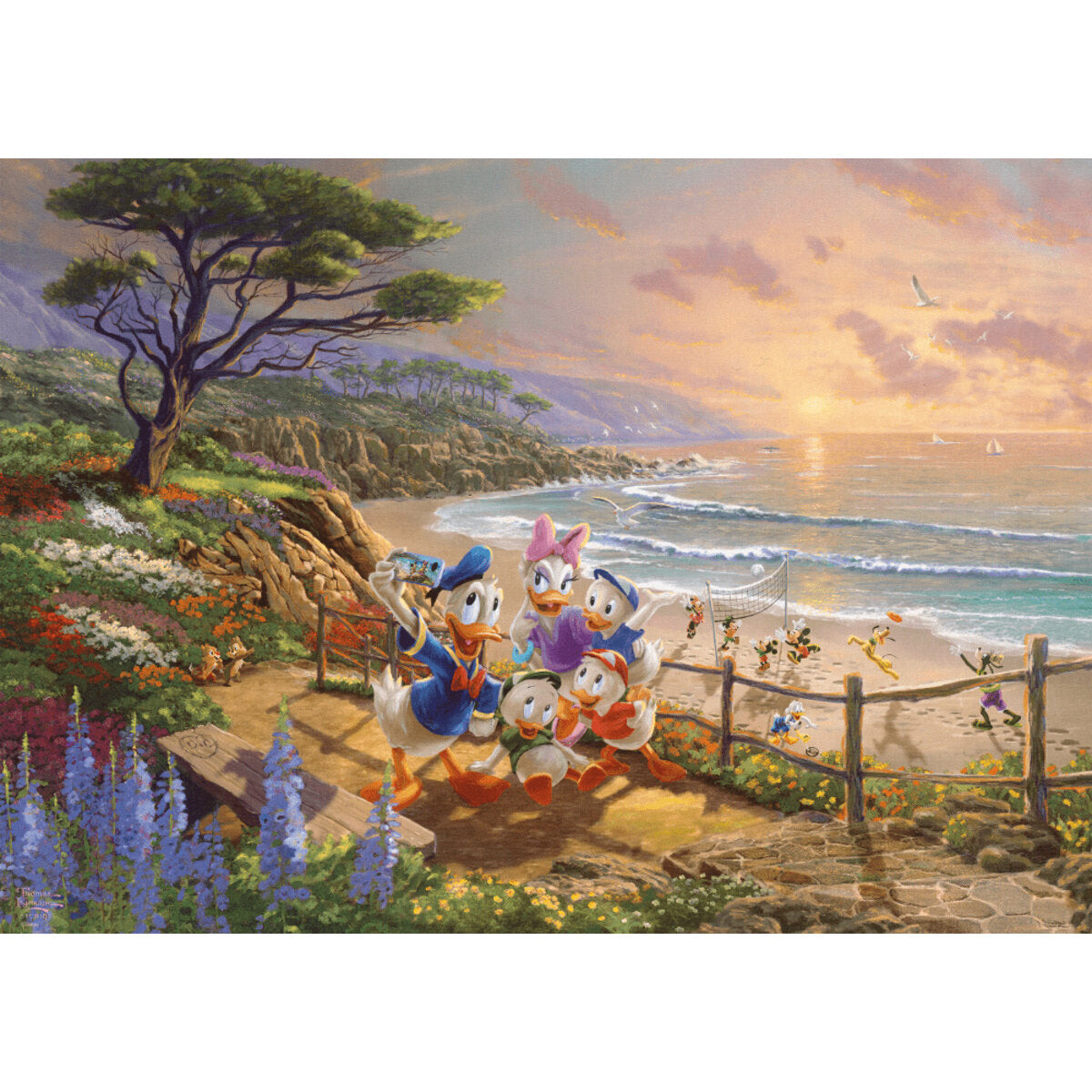 Schmidt Spiele Puzzle - Thomas Kinkade Disney, Donald & Daisy, A Duck Day Afternoon, 1000 Teile