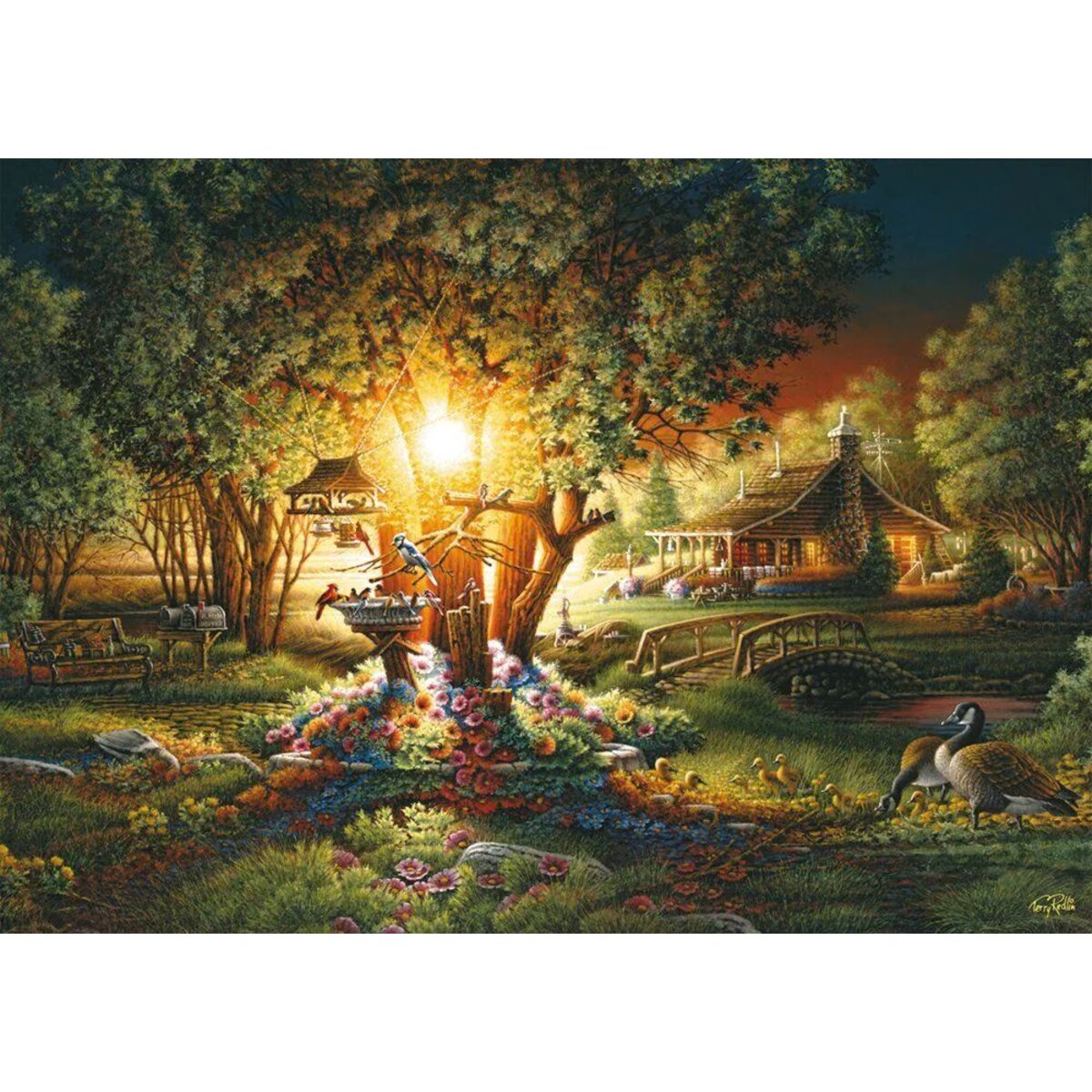 Schmidt Spiele Puzzle - Terry Redlin: Prächtiges Frühlingsleuchten, 1000 Teile