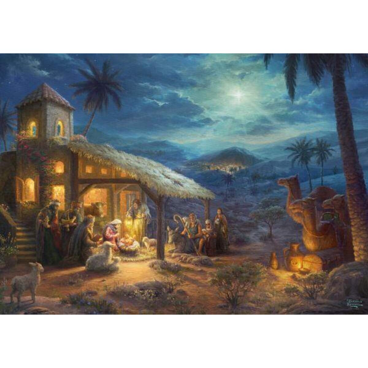 Schmidt Spiele Puzzle - Thomas Kinkade Studios: Spirit, Jesu Geburt 1000 Teile