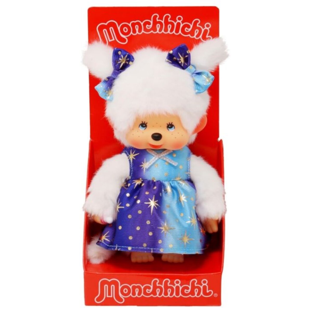 Sekiguchi Monchhichi Mädchen mit Sternenlicht Kleid, ca. 20 cm