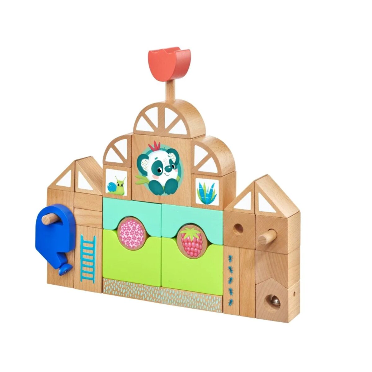 Selecta Kleinkindwelt: Holzbausteine Gewächshäuser, 34 Teile