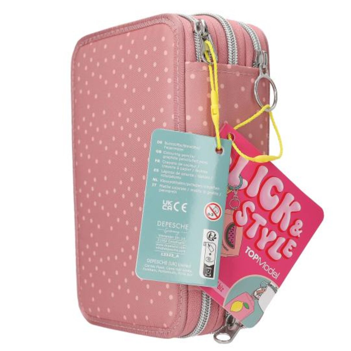 TOPModel 3 Fach Federtasche Affen Applikation JUICY