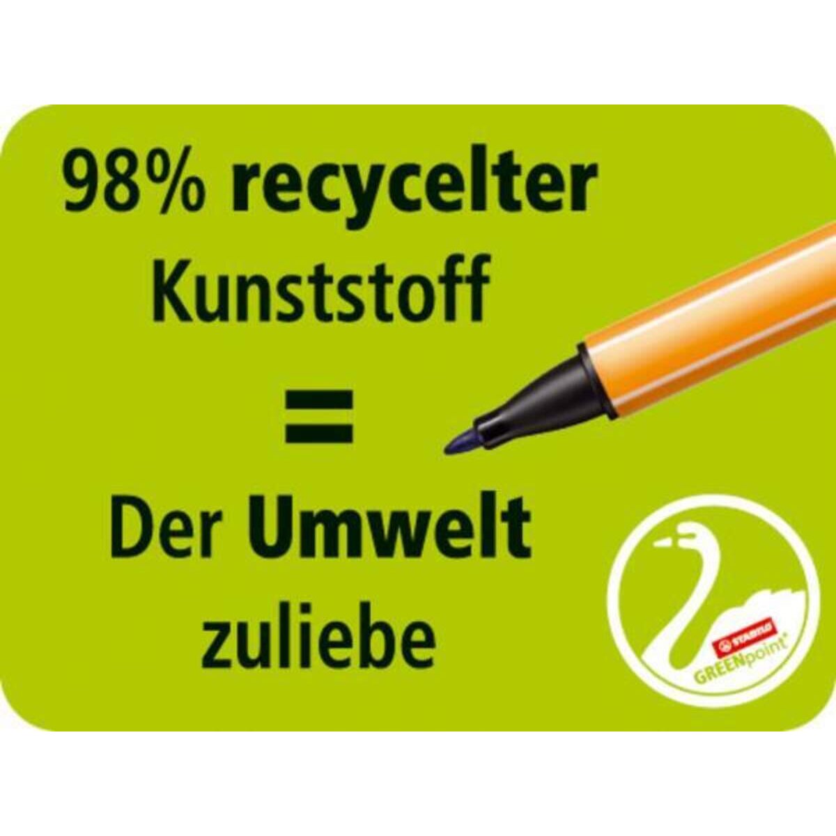 Umweltfreundlicher Filzschreiber - STABILO GREENpoint - Einzelstift - grün