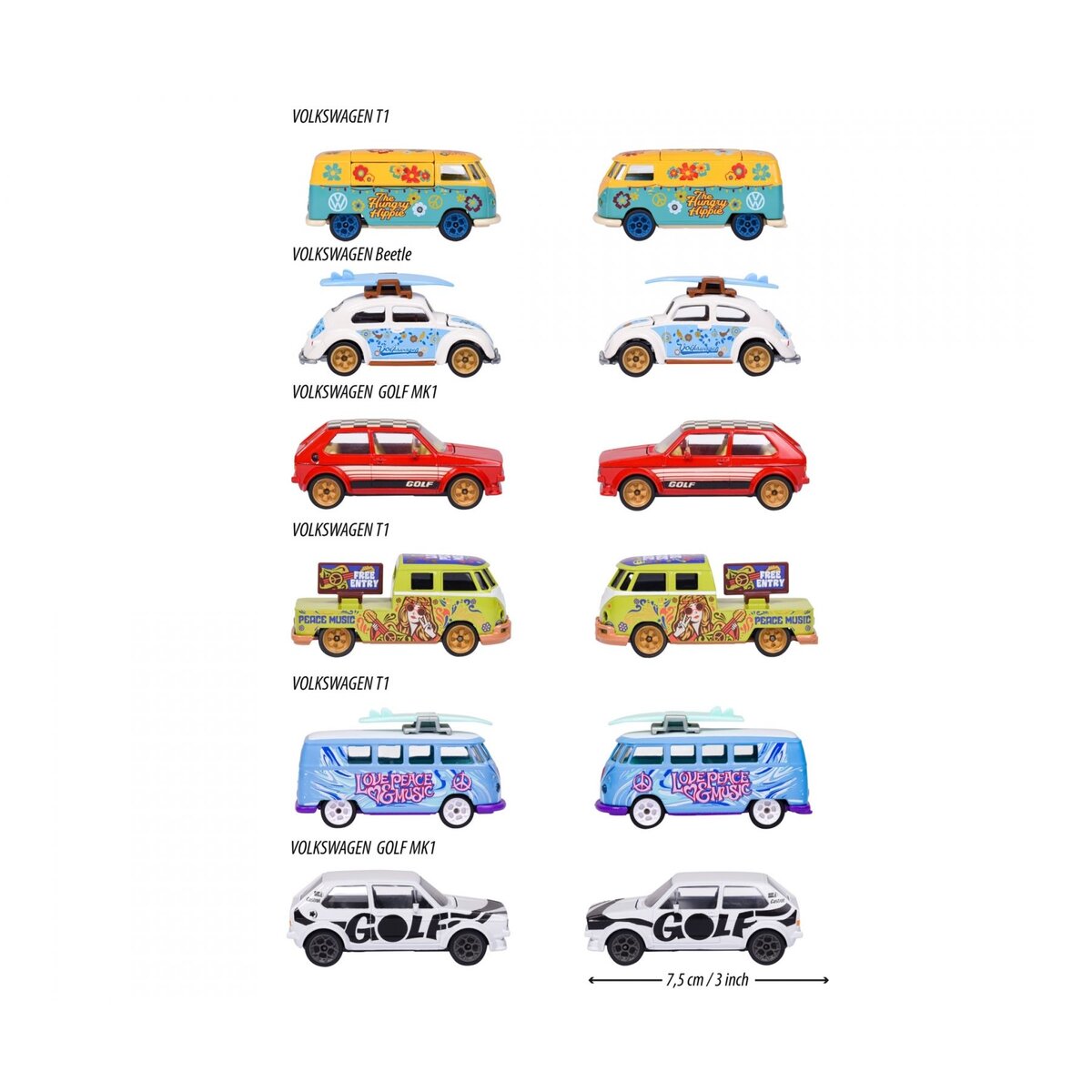 Majorette VW The Originals Deluxe Cars, 1 Stück, 6-fach sortiert