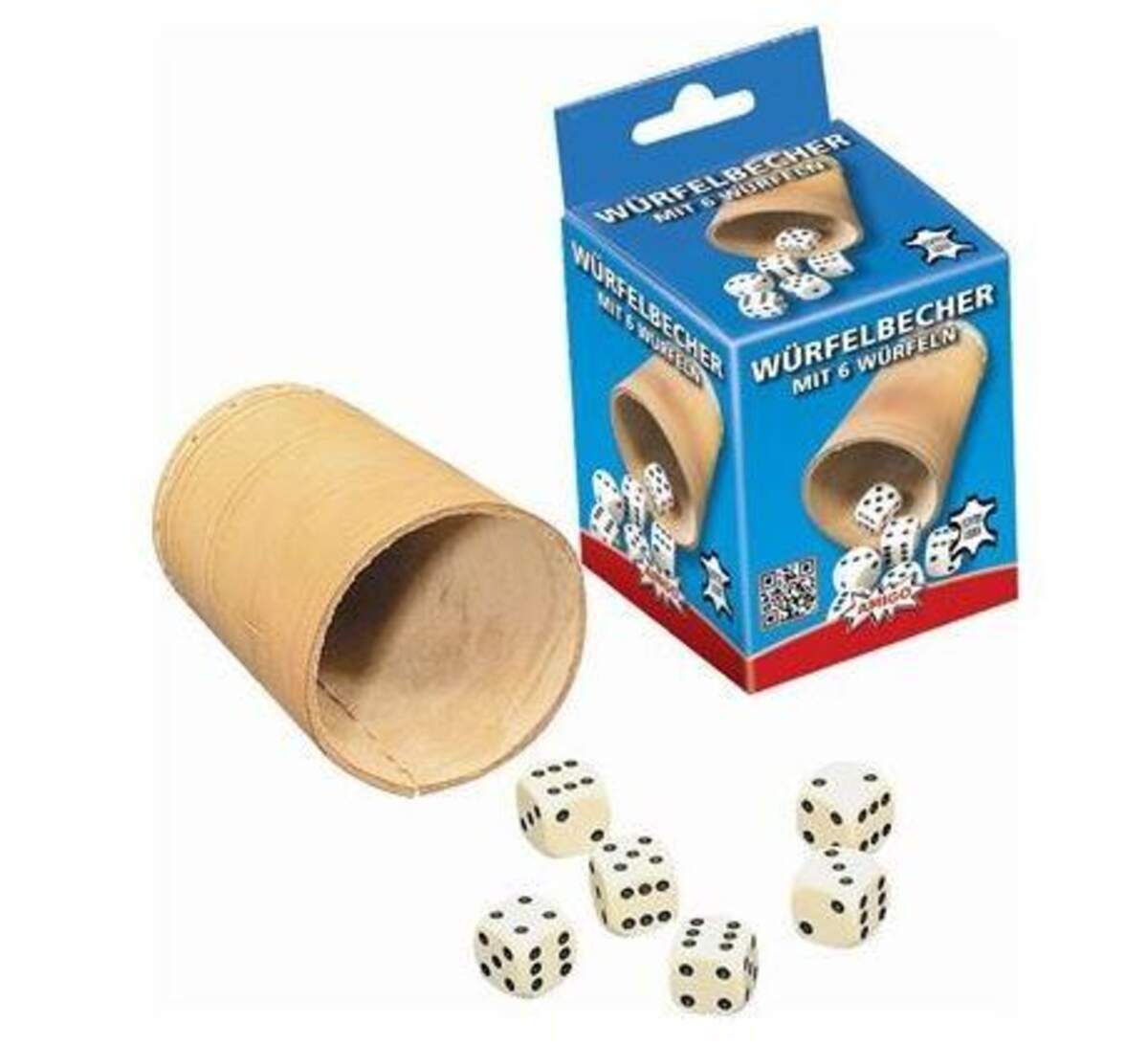 AMIGO Würfelbecher mit 6 Würfeln