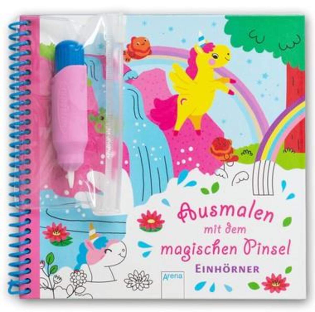 Arena Ausmalen mit dem magischen Pinsel. Einhörner