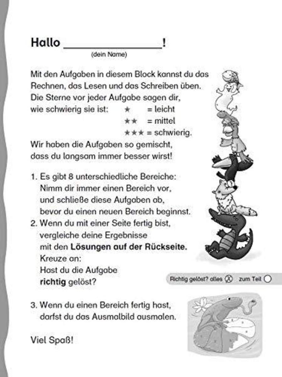 Arena Mein Lern und Übungsblock Grundschule: Rechnen, Lesen, Schreiben
