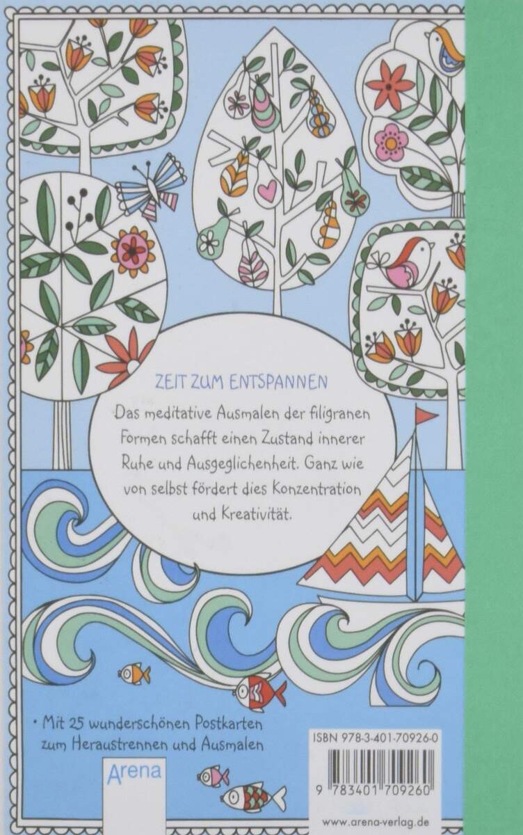 Arena Schmuckpost für dich 25 Postkarten zum Ausmalen