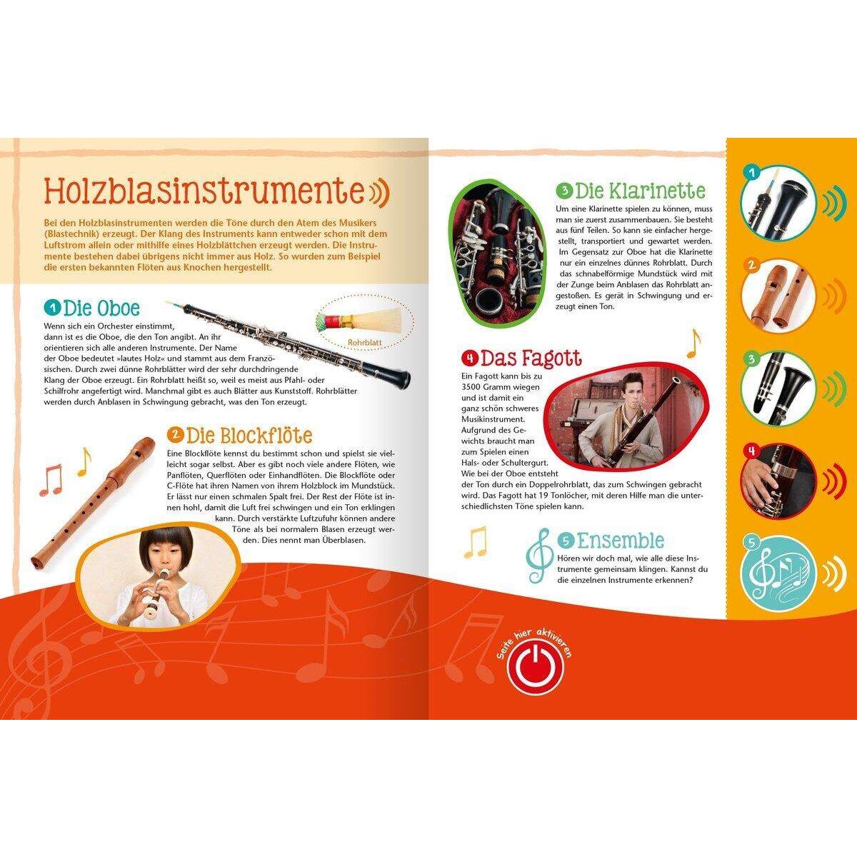 ars Edition Da steckt Musik drin! Soundbuch mit 28 Musikinstrumenten