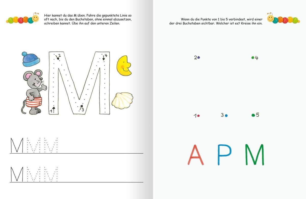 ars Edition Lernraupe Ruckzuck weggewischt! Erste Buchstaben