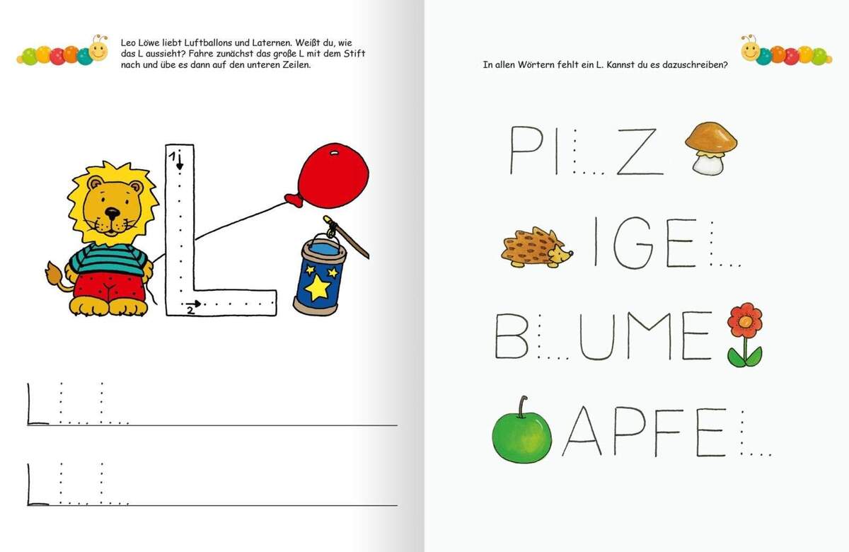 ars Edition Lernraupe Ruckzuck weggewischt! Erste Buchstaben