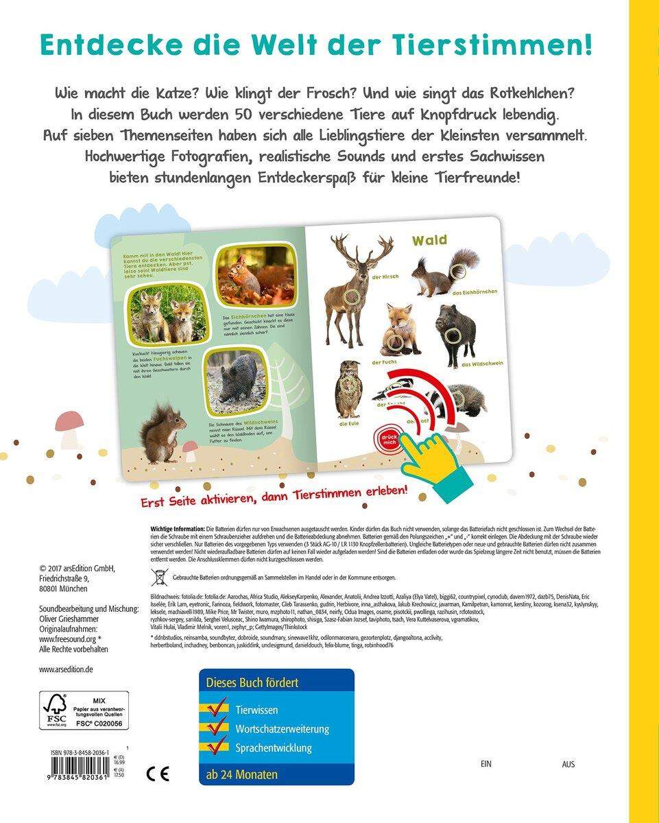 ars Edition Mein großes Buch der Tiergeräusche