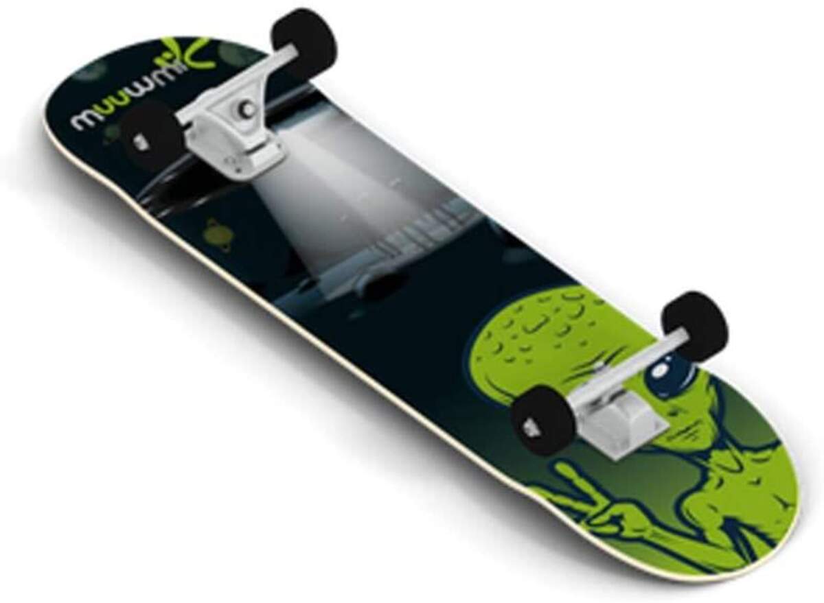 Muuwmi Sports Abec 5 Alien, 9-lagiges Ahornholz Deck mit Sandgrip