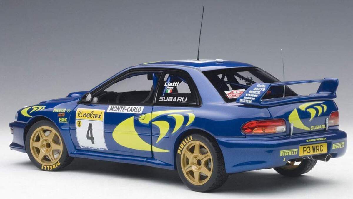 AUTOart Miniatur-Collection Subaru Impreza S3, blau Metal/gelb