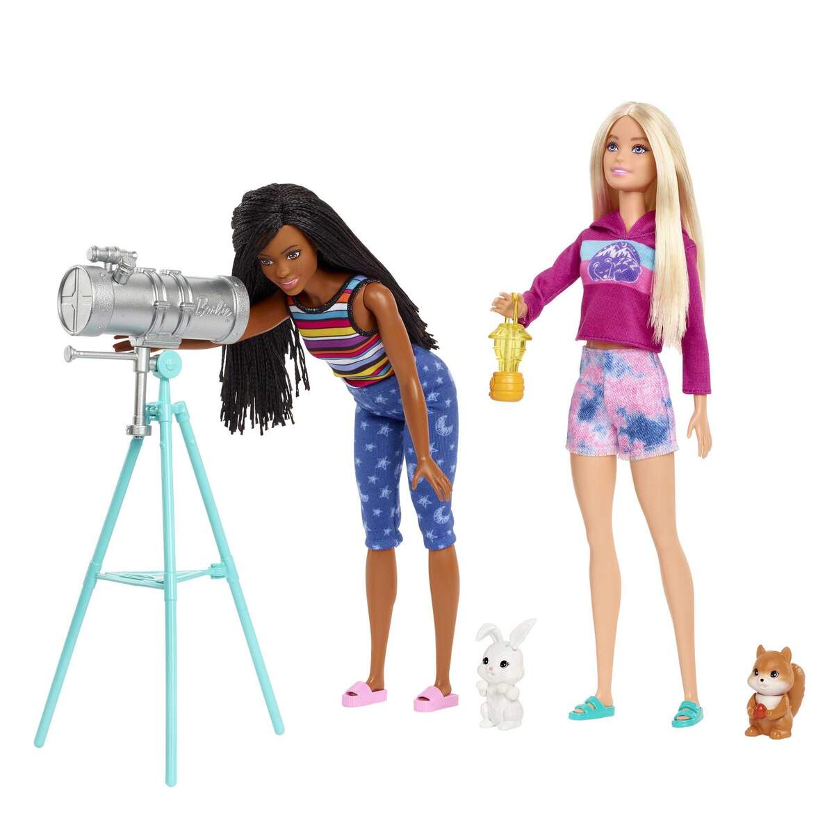 Barbie „Abenteuer zu zweit“ Camping-Spielset mit Zelt, 2 Barbie-Puppen und Zubehörteilen