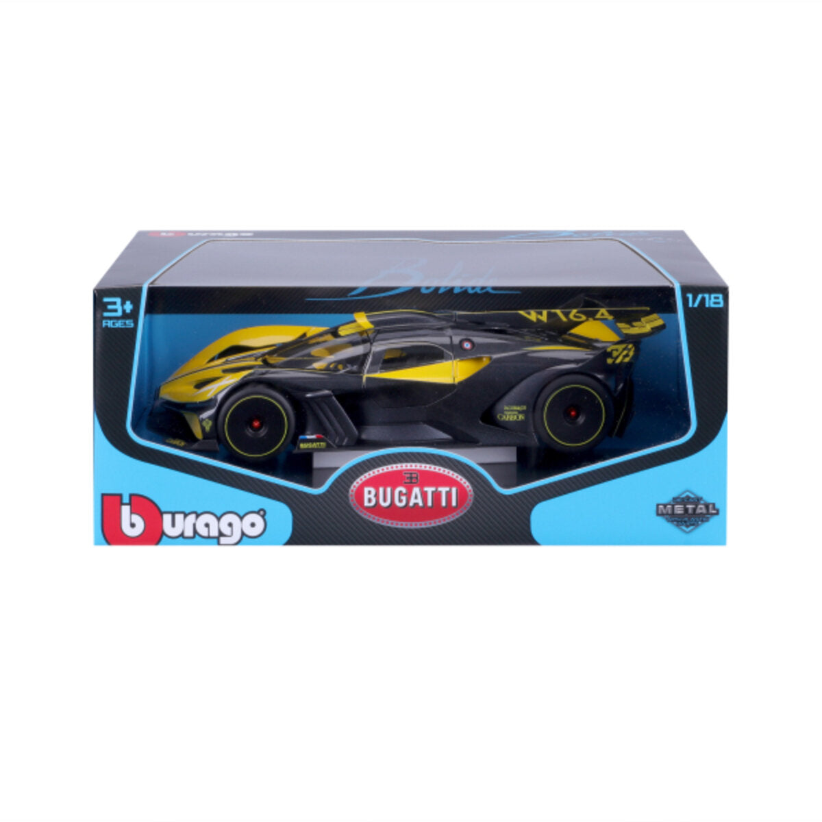 BBURAGO Bugatti Bolide gelb/schwarz, 1:18