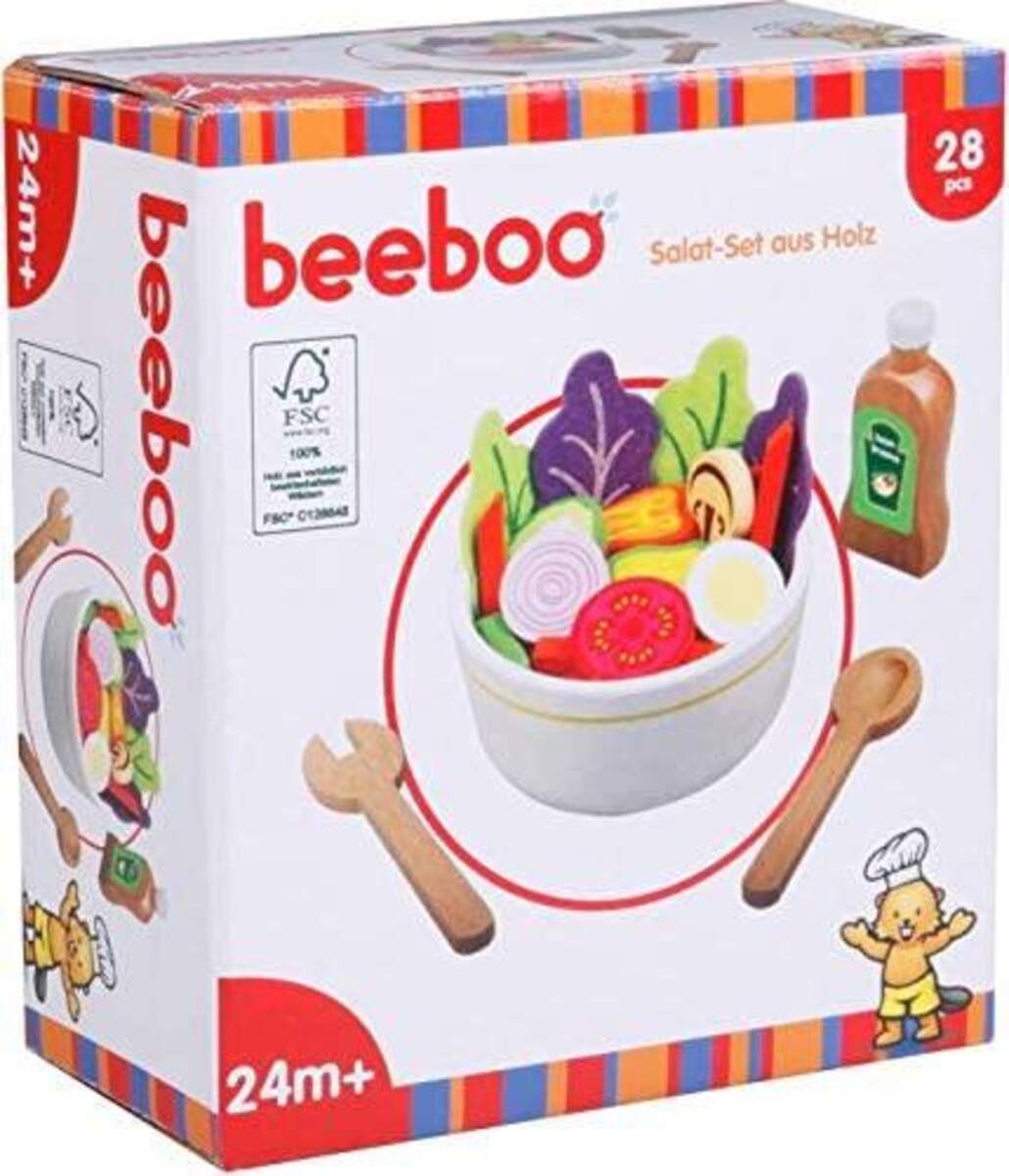 beeboo Salat-Set aus Holz, 28 Teile