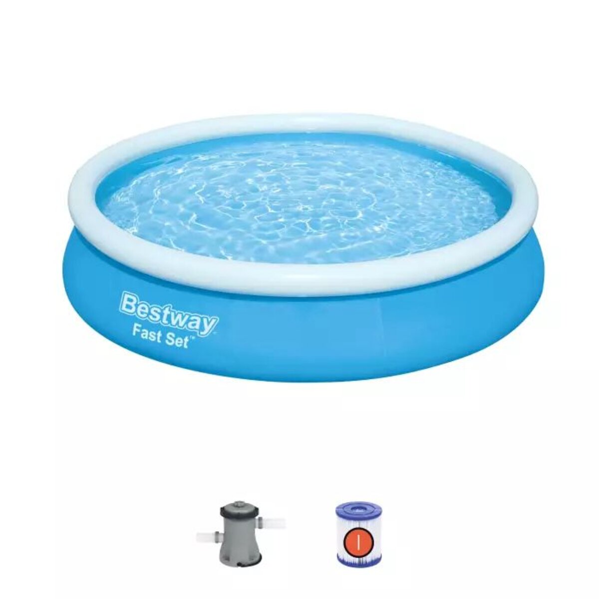 Bestway Fast Set™ Aufstellpool-Set mit Filterpumpe Ø 366 x 76 cm, blau, rund