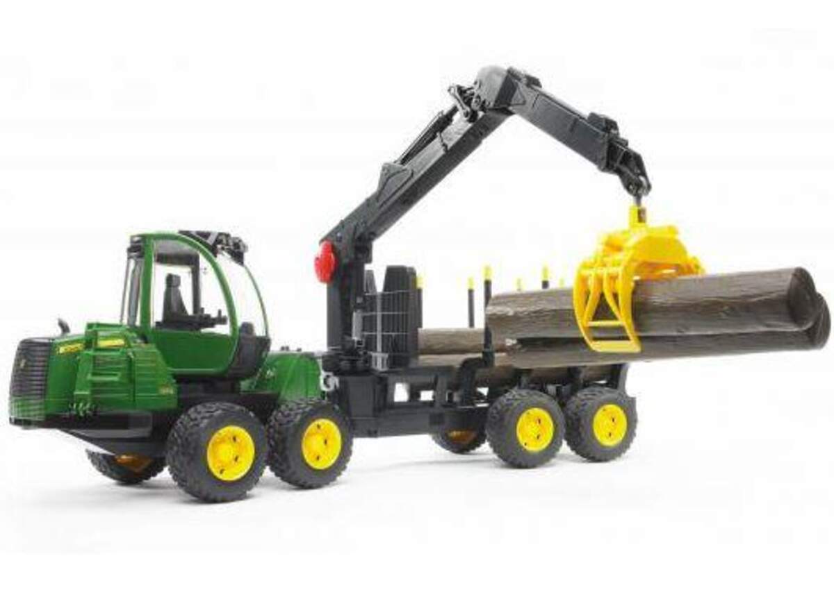 BRUDER® 2133 John Deere 1210E Rückzug mit 4 Baumstämmen und Holzgreifer