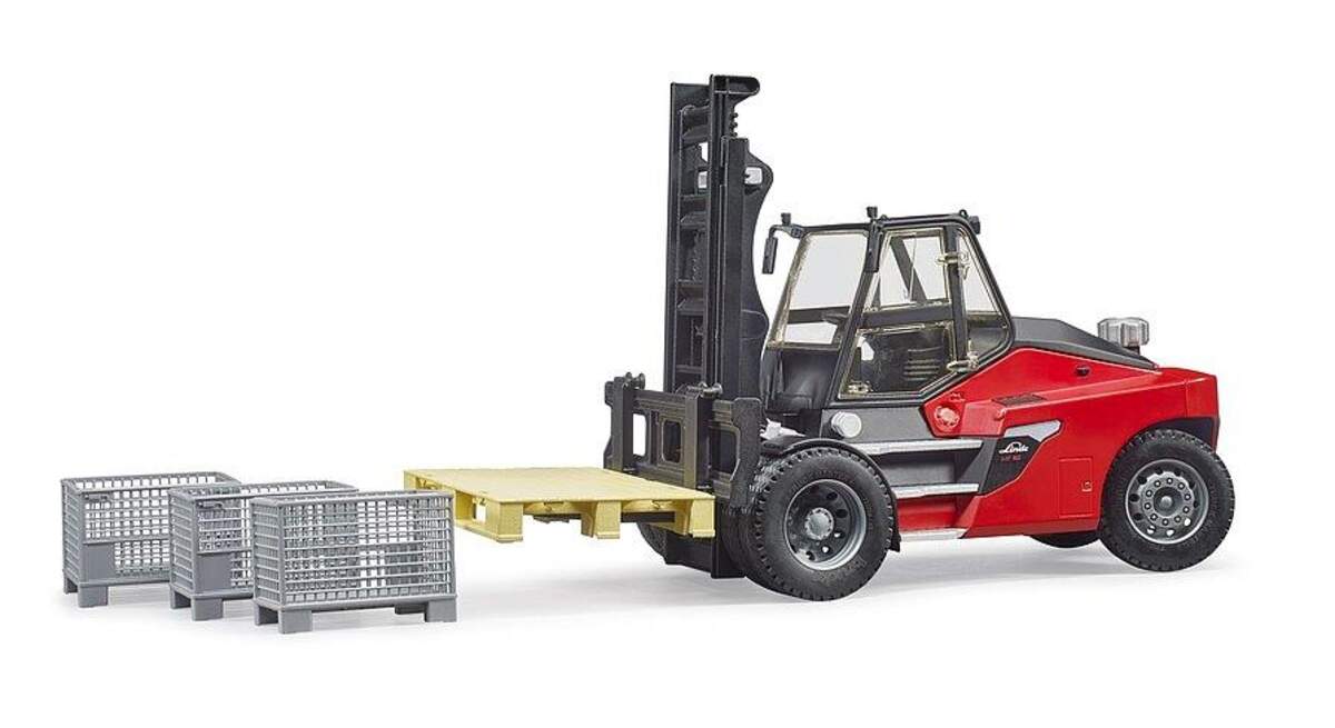 BRUDER® Linde HT160D Stapler mit Palette und 3 Gitterboxen