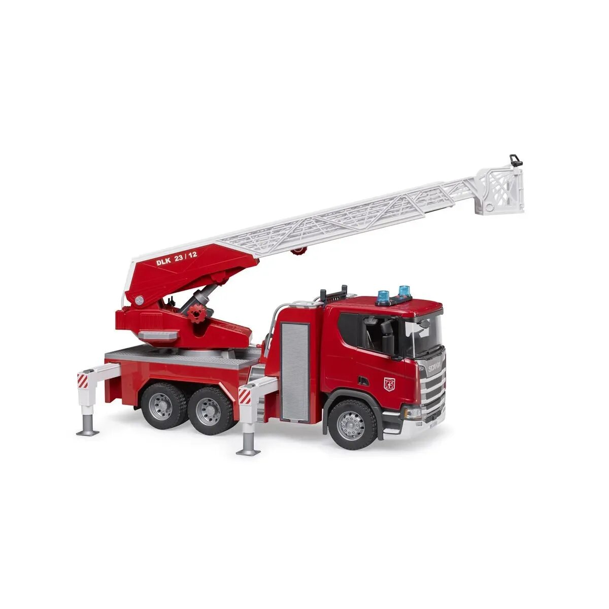 BRUDER® 03591 Scania Super 560R Feuerwehr mit Drehleiter, Wasserpumpe, L+S Modul