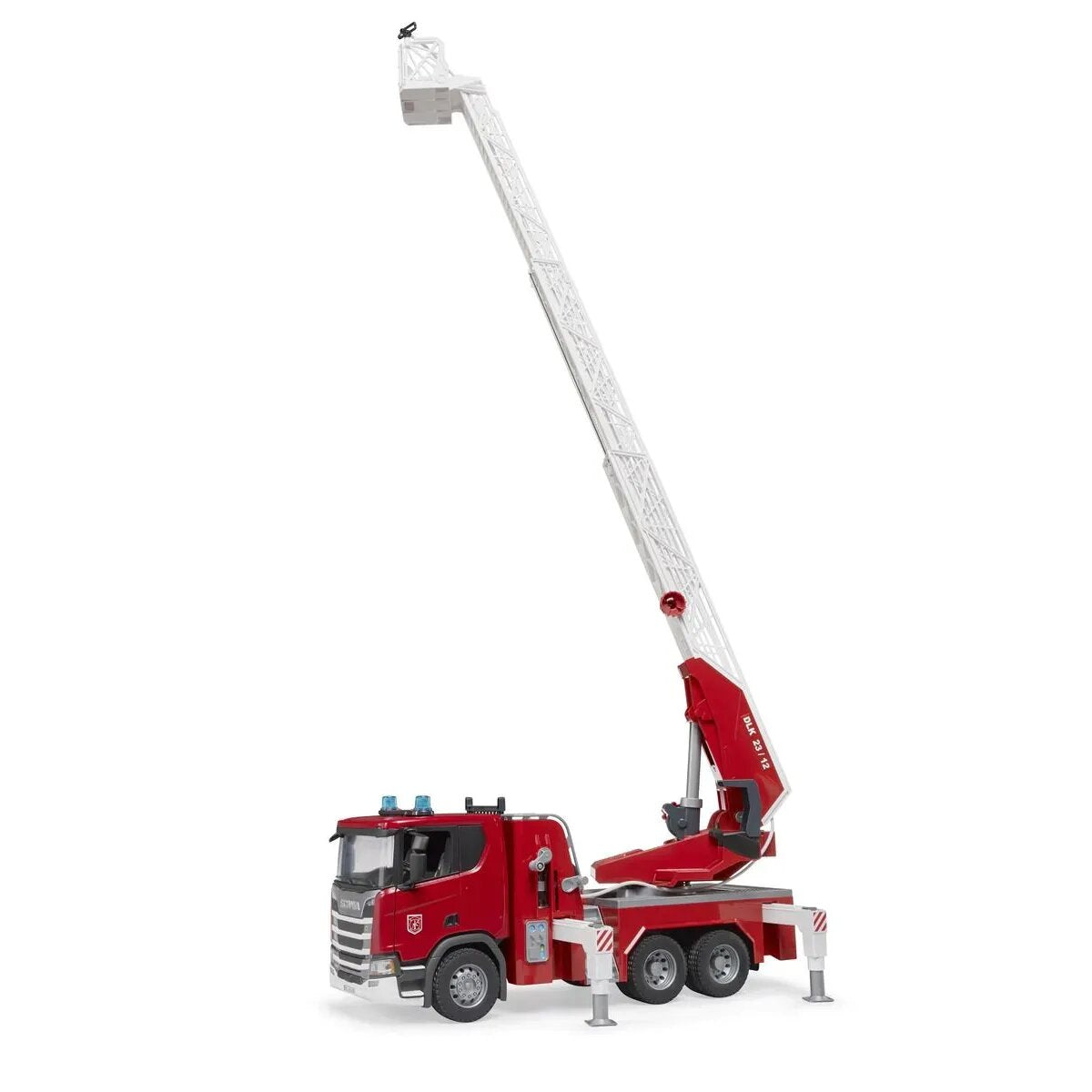 BRUDER® 03591 Scania Super 560R Feuerwehr mit Drehleiter, Wasserpumpe, L+S Modul