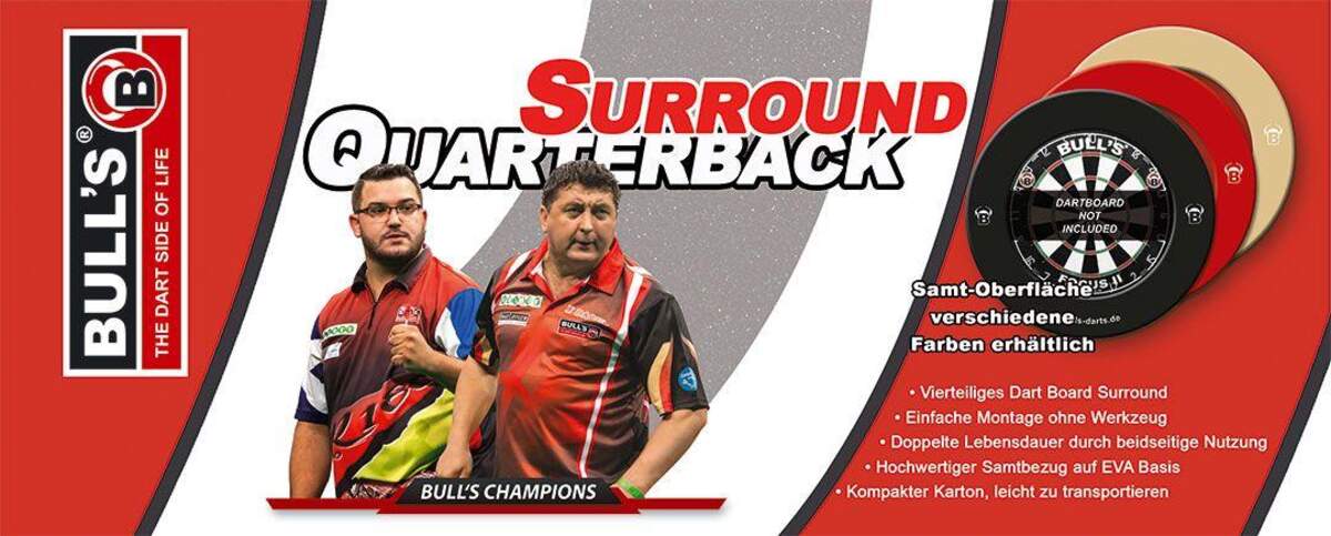 BULL'S Darts Quarterback EVA Dart Board Surround schwarz