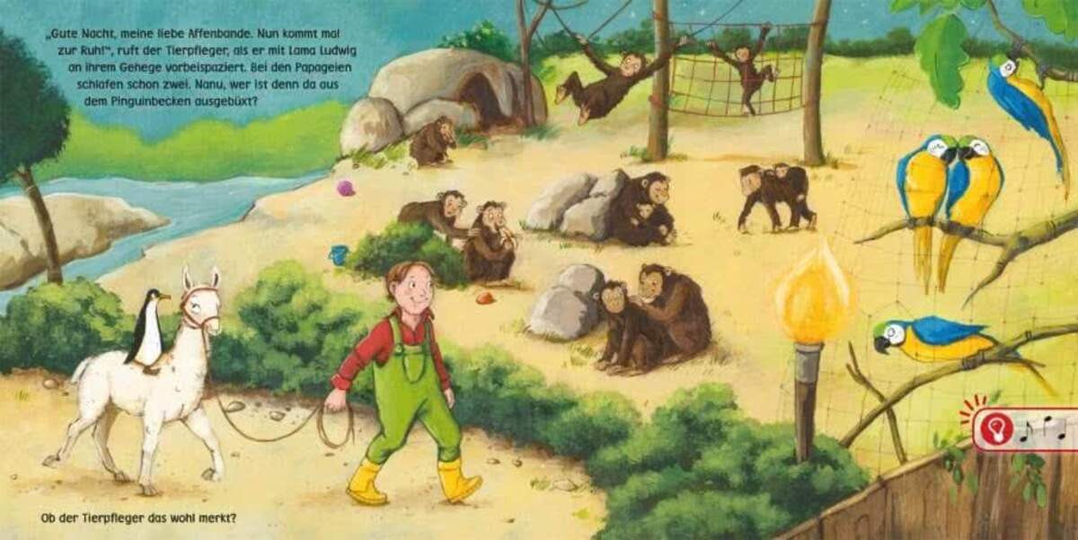 Carlsen Verlag Hör mal (Soundbuch): Mach mit - Pust aus: Gute Nacht im Zoo