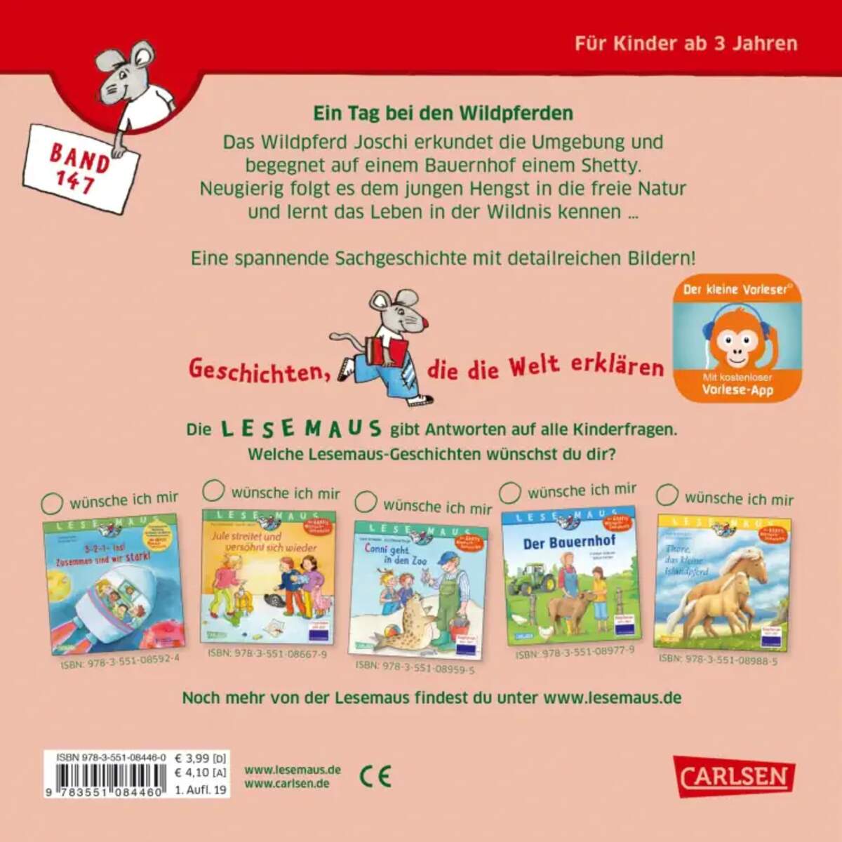 Carlsen Verlag LESEMAUS 147: Ein Tag bei den Wildpferden