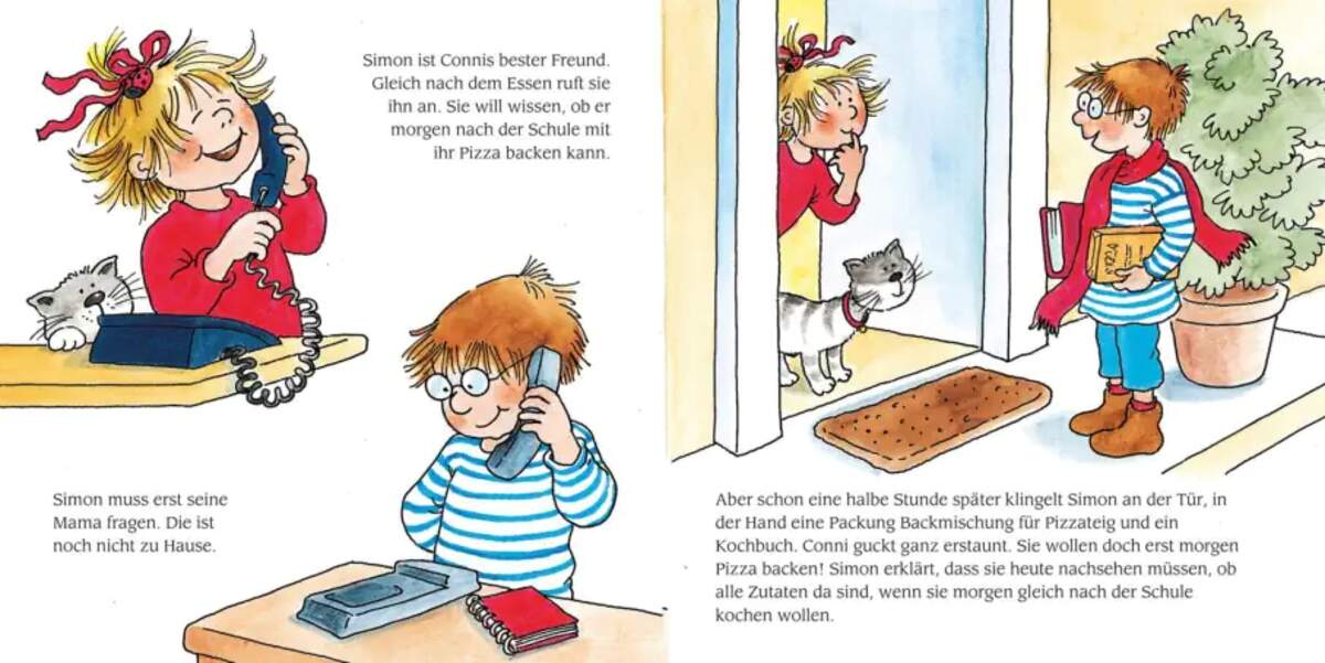 Carlsen Verlag LESEMAUS 204: "Conni backt Pizza" + "Conni spielt Fußball" Conni Doppelband