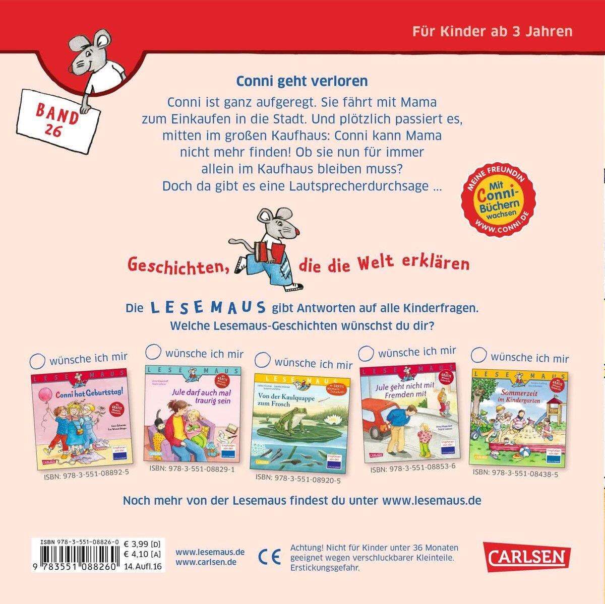 Carlsen Verlag Lesemaus 26: Conni geht verloren