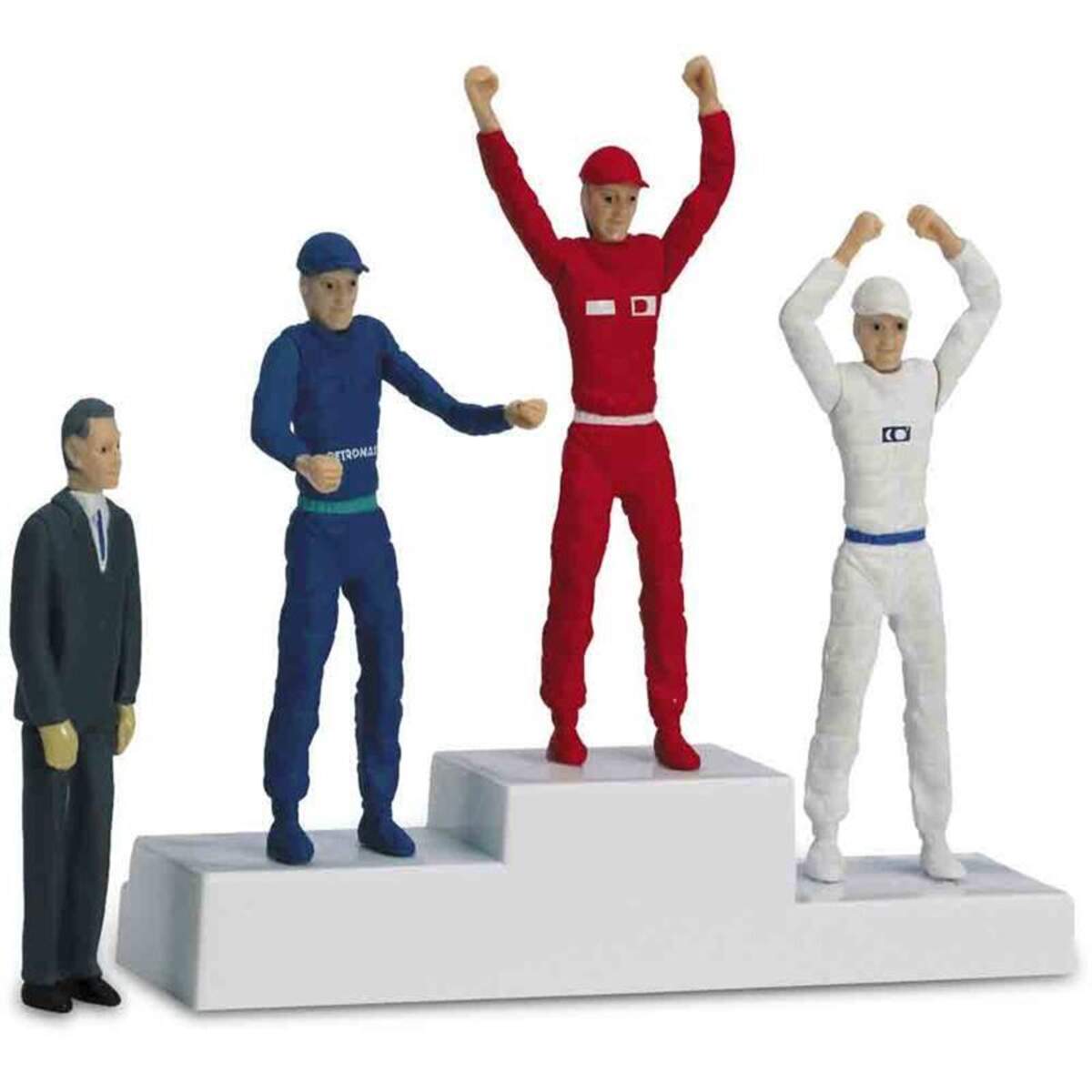 Carrera Digital 124, Digital 132 und EVOLUTION Siegerpodest mit Figuren