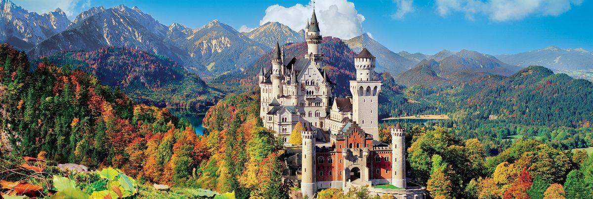 Clementoni Panorama Puzzle Schloß Neuschwanstein, 1000 Teile