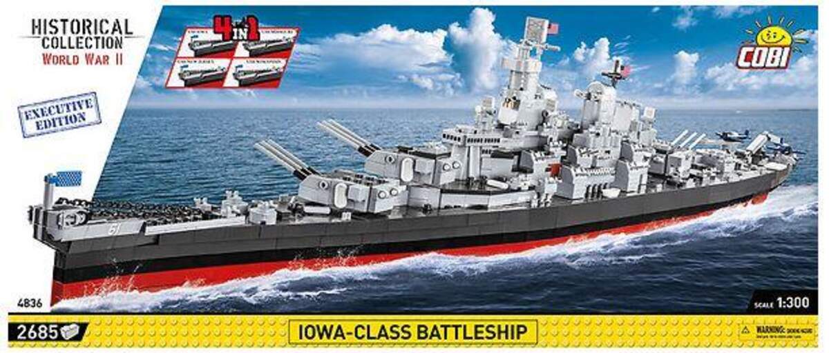 Cobi 4836 Historical Collection Iowa-Class Battleship (4in1) - Executive Edition
