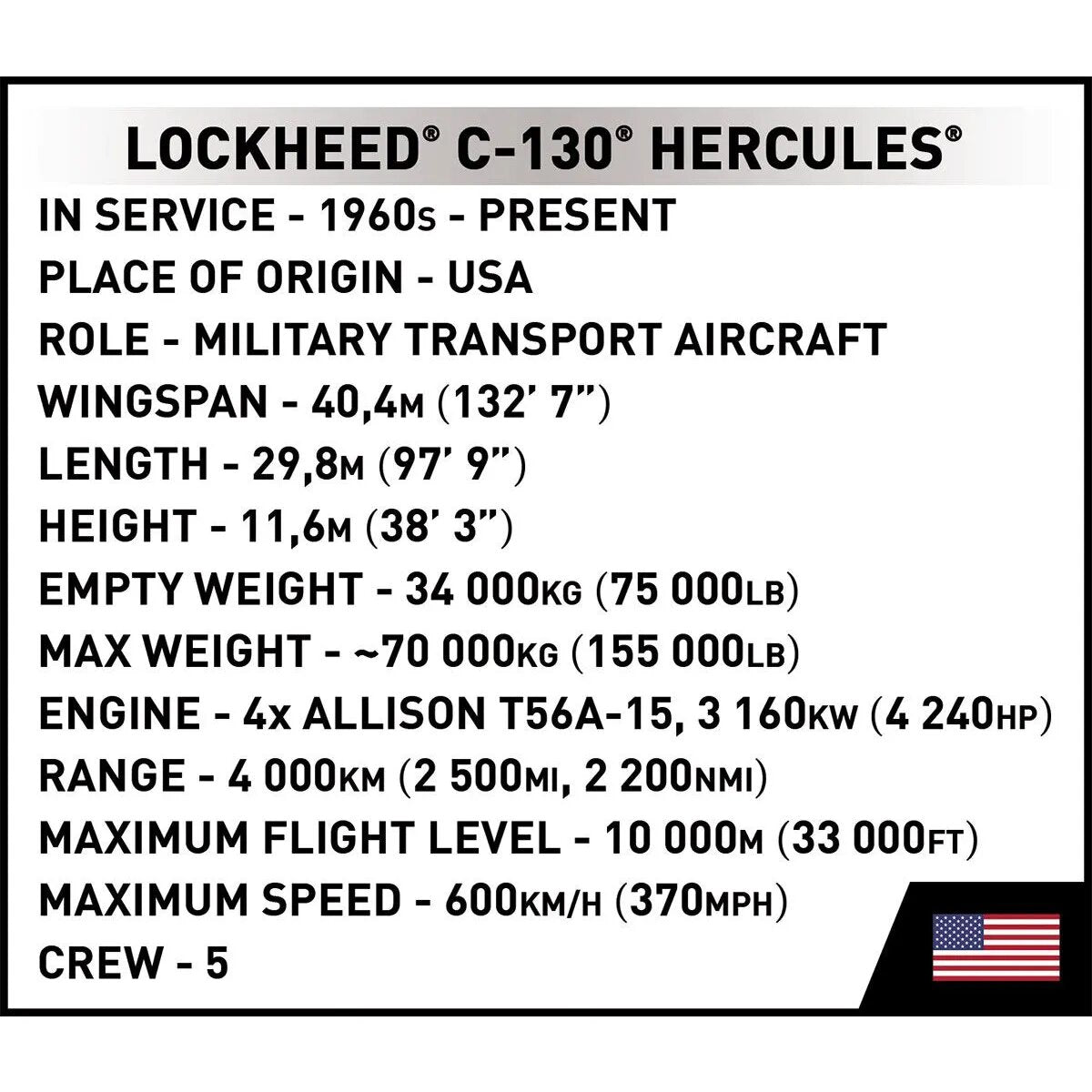 Cobi 5839 Armed Forces - Lockheed C-130 Hercules