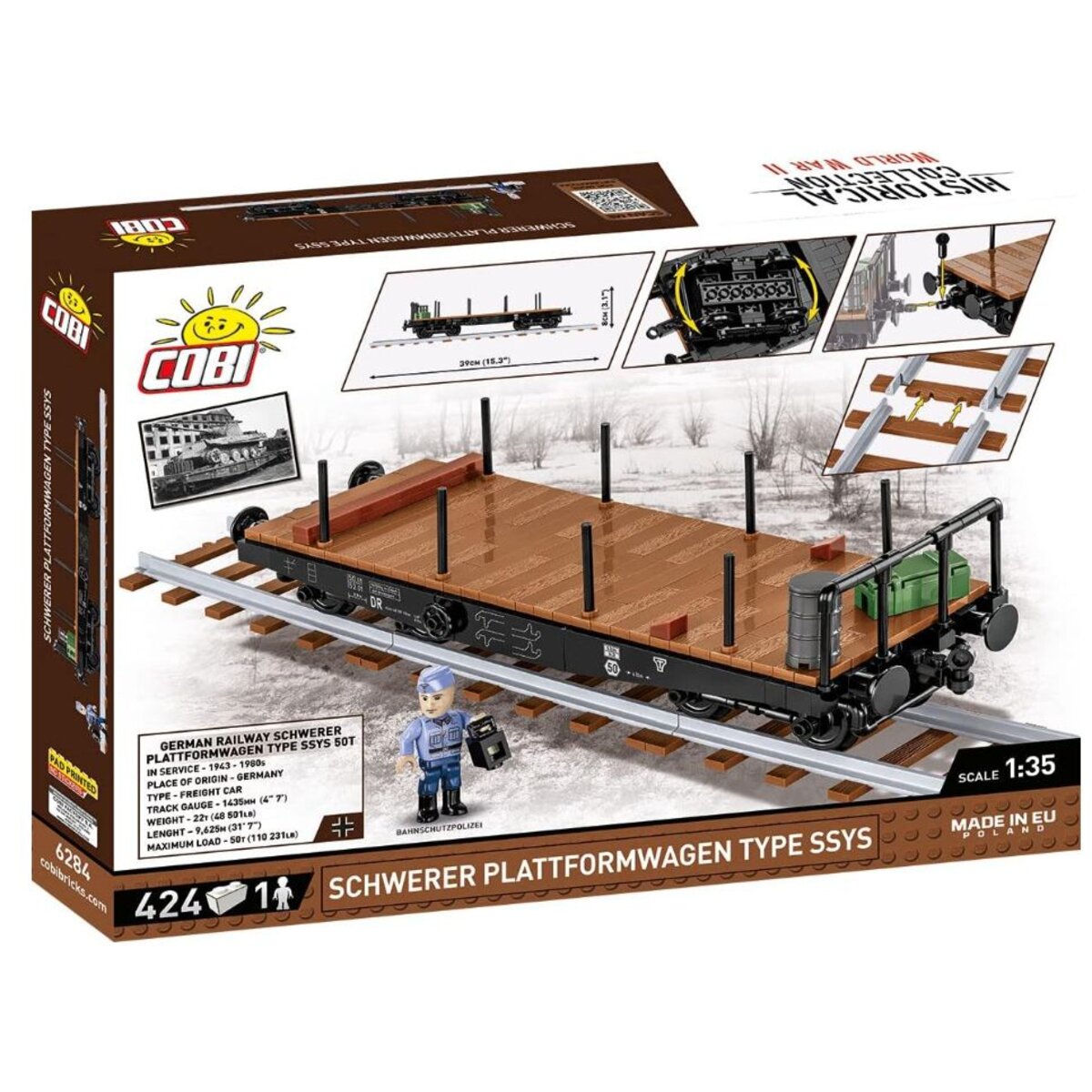 Cobi 6284 Historical Collection - Schwerer Plattformwagen Type SSYS