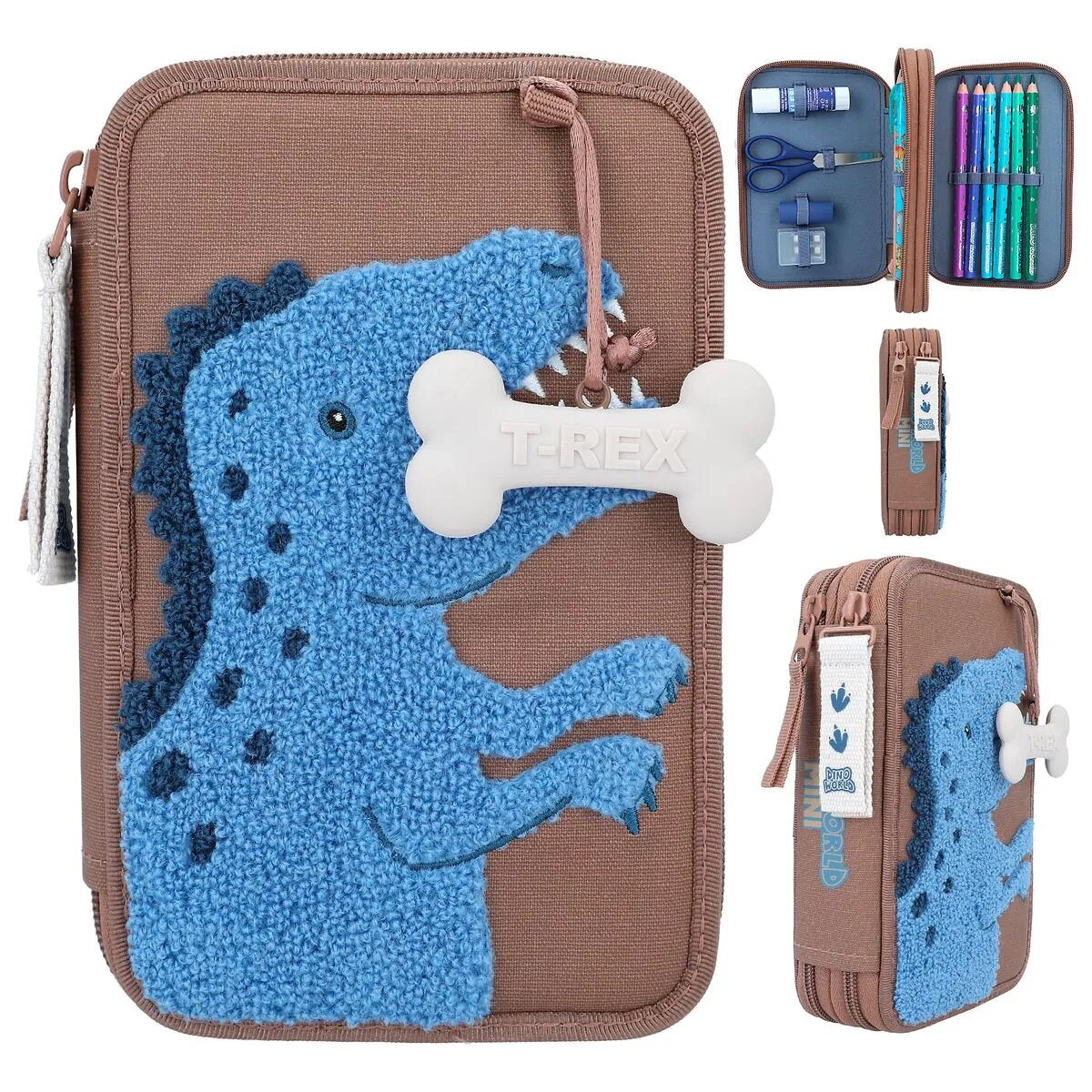 Depesche Dino World 2-Fach Federtasche Braun DINO MINI
