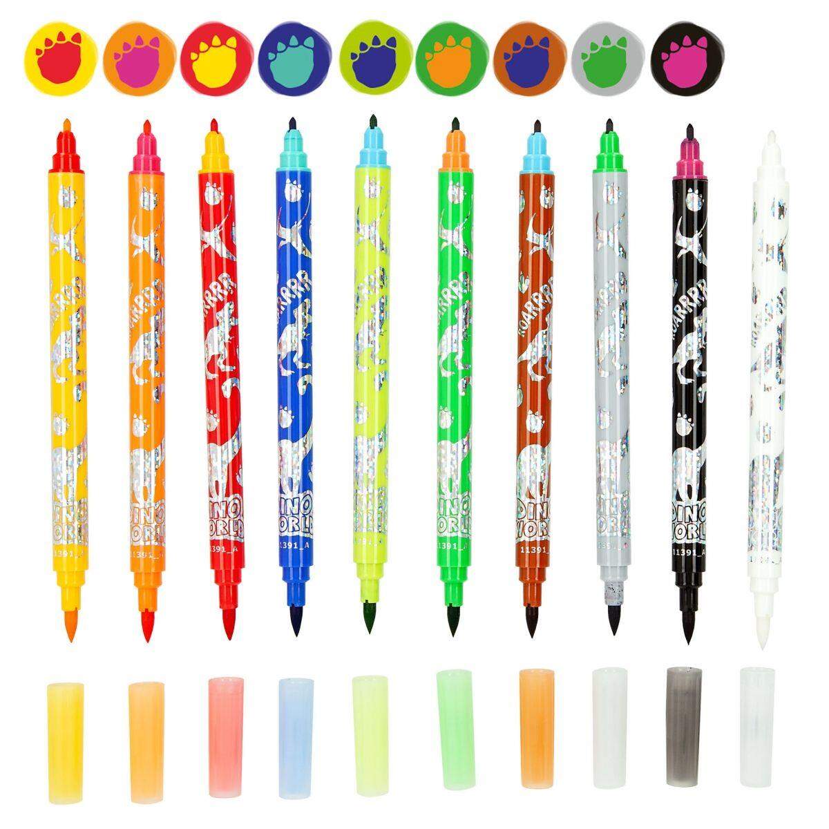 Depesche DINO WORLD Magic Doppelfasermaler-Set, 10 Stifte