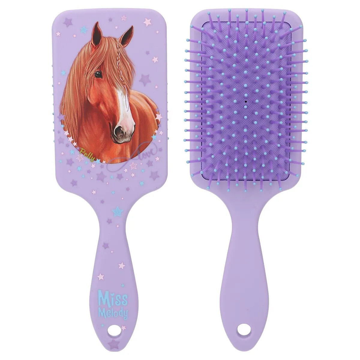 Depesche Miss Melody Haarbürste Rubber Finish, 1 Stück, 3-fach sortiert